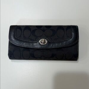 Coach Black Signature Clutch Wallet